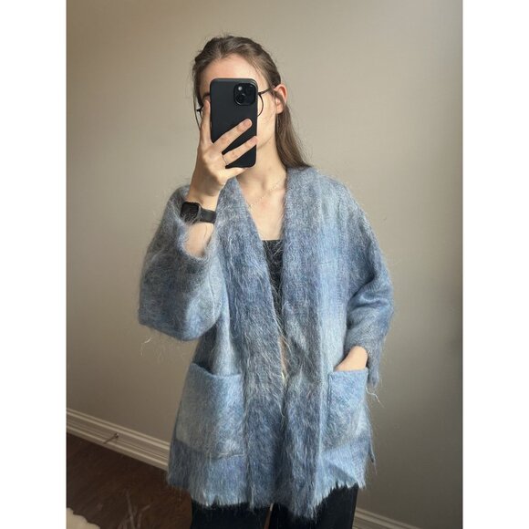 Blue Mohair Cardigan One Size - Picture 8 of 8